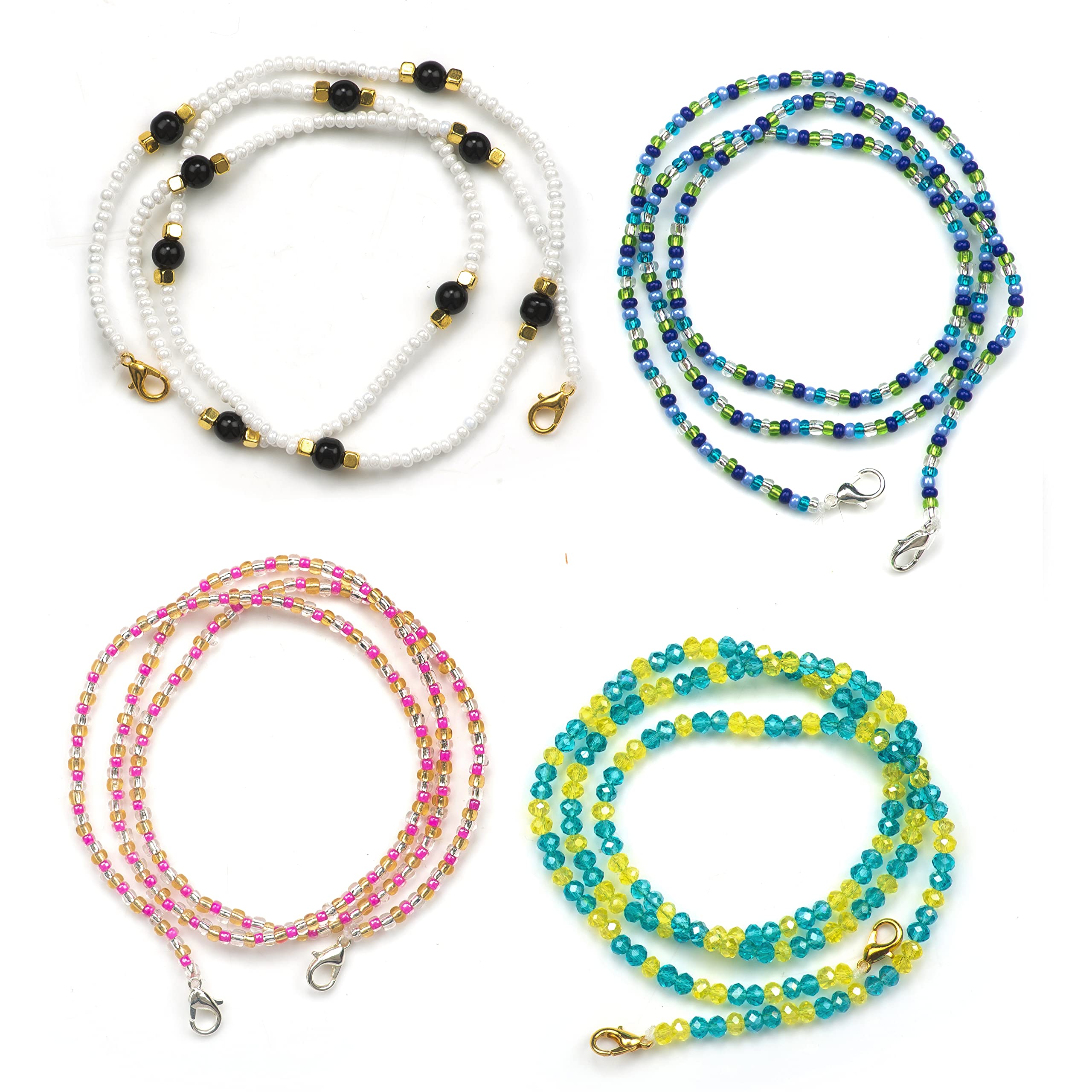 Mask Chain | Mask Chains for Women Stylish Combo | Crystal Moti Mask Holder Beaded | Eye Glasses Necklace and String Holder| 24" Inch-image-25