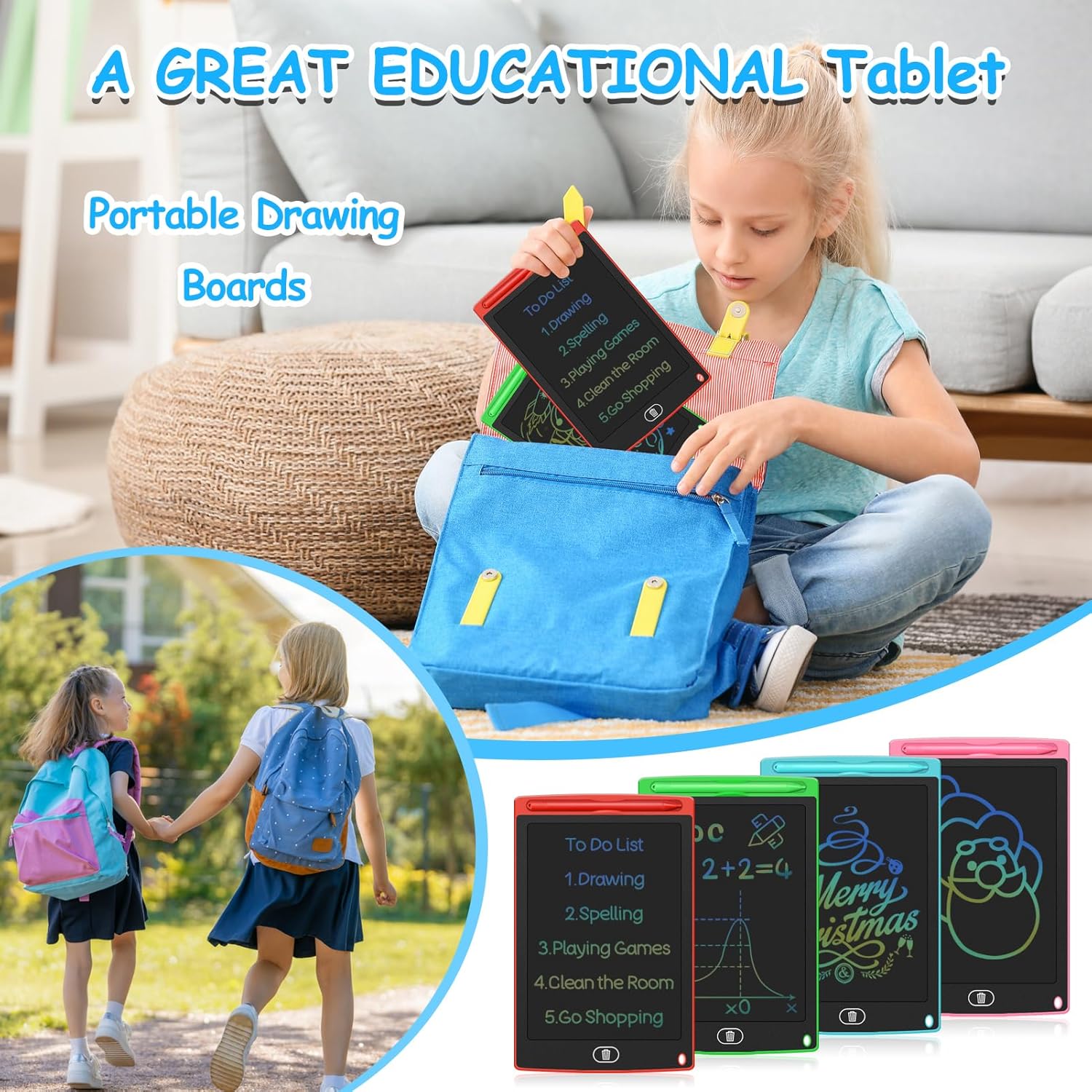 LCD Writing Tablet for Kids Bulk 16 Pack 8.5" Reusable Drawing Pad for Kids Doodle Board for Class Party Favor Return Gifts for Kid Boys Girls Toys Bulk (16) - Image 7