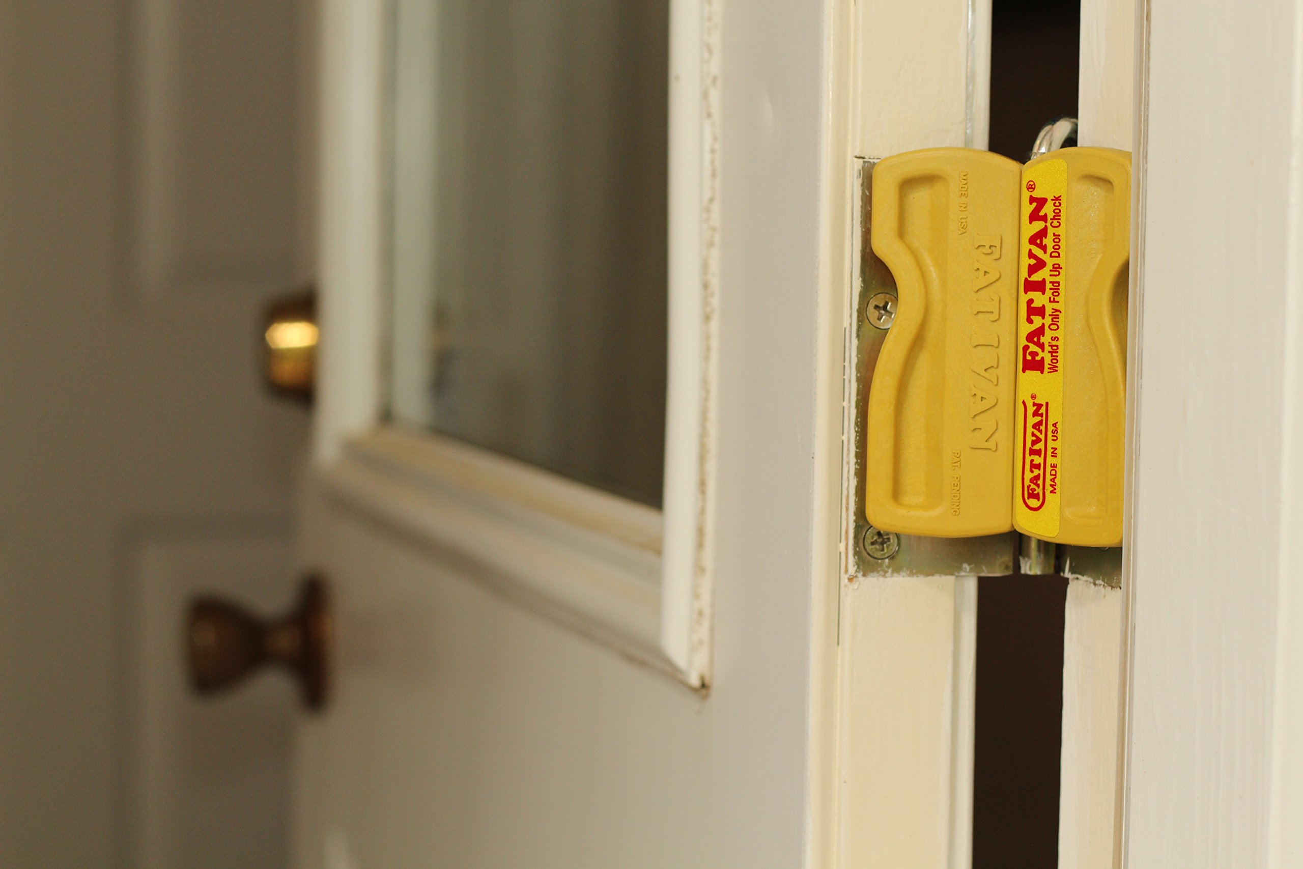 The Original FatIvan Fold Up Door Chock with Magnet Yellow, 1 - Image 3