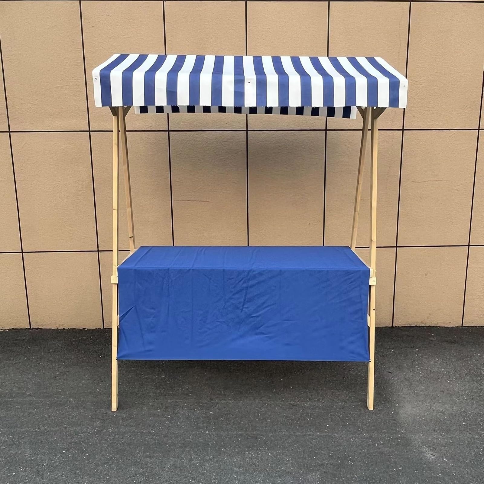Chariot de marché pliable en bois pour simplifier la vente ambulante extérieure