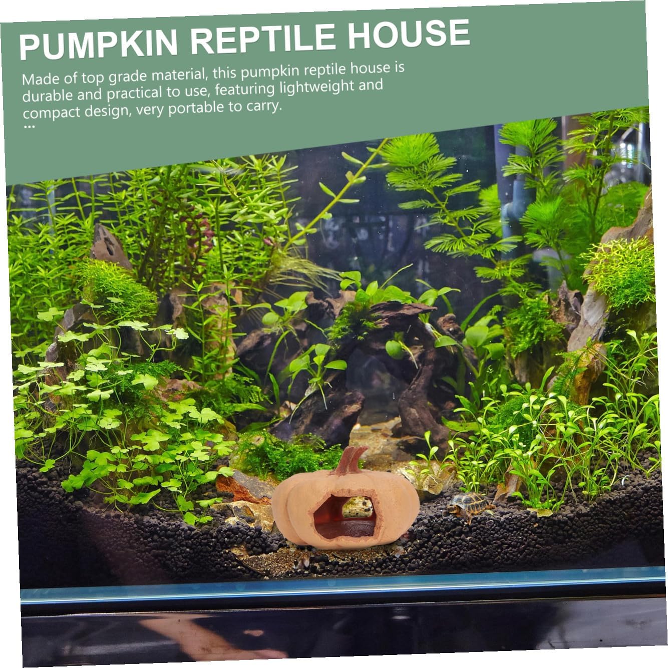 Reptile Pumpkin House Hideout Cave for Fish Tank Habitat Resin Aquarium Ornament for Outdoor and Indoor Reptiles 1pcs Pumpkin for Snakes Geckos