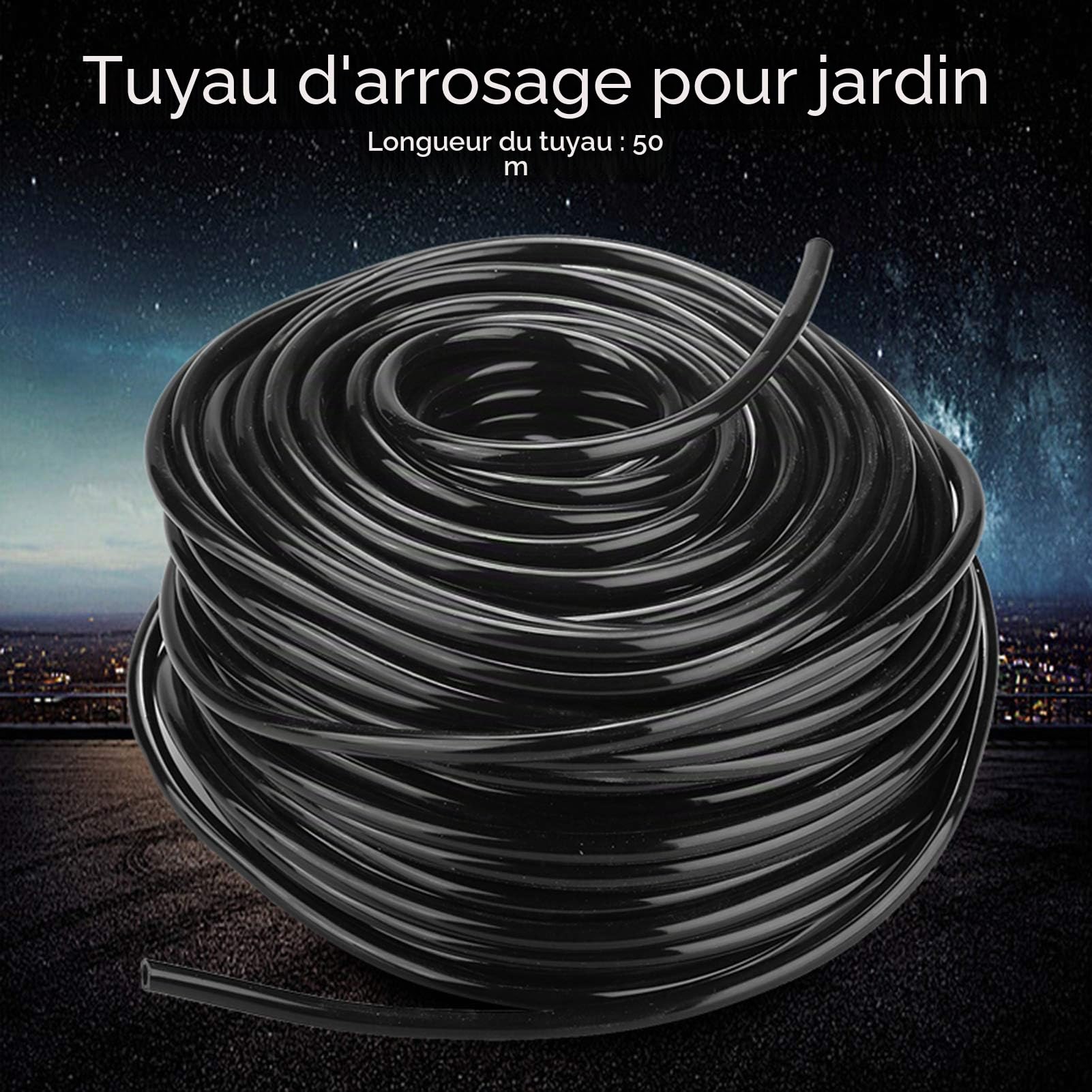 Tuyau d'irrigation Goutte à Goutte, Tuyau d'Irrigation Renforcé Flexible en PVC, pour Jardin et Agriculture pour pelouse Lavage de Jardin de Voiture, de Sol (4/7mm (50mètres))