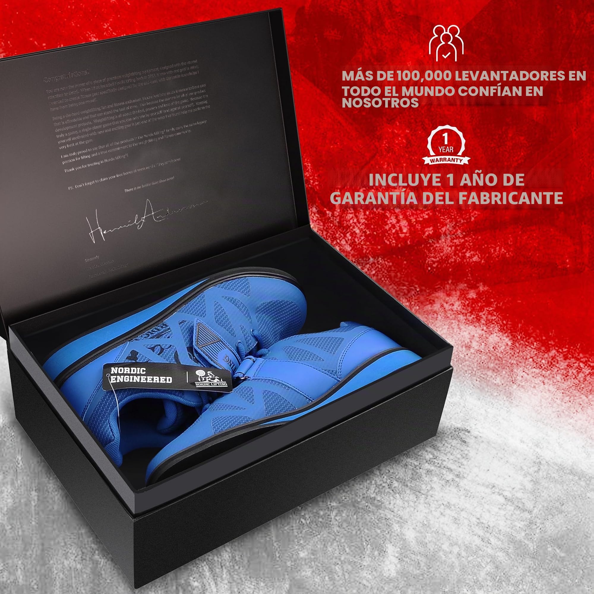 Nordic Lifting Zapatillas de Powerlifting para Entrenamientos Pesados - Las Mejores Zapatillas para Sentadillas y Levantamiento de Pesas para Hombre - MEGIN
