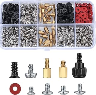 380 Pcs Computer Screw Assortment Kits, PC Motherboard Spacers Screws #6-32 Male to M3 Female Standoffs Sets for Hard Drive Fan Power Graphics Chassis SSD CD-ROM Computer Repair Screws