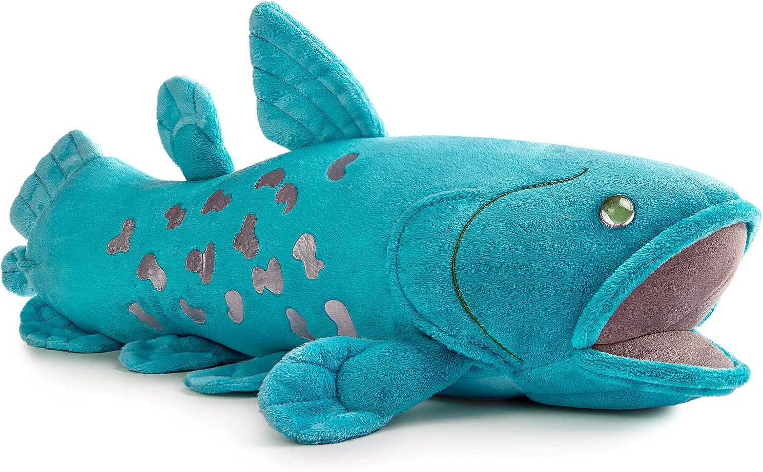 Simulation Coelacanth Fish Plush Toy - 16" Blue Realistic Fish Stuffed Toys, Super Soft Realistic Sea Simulation Coelacanth Fish Dolls Plush Gift Collection Decorations for Kids