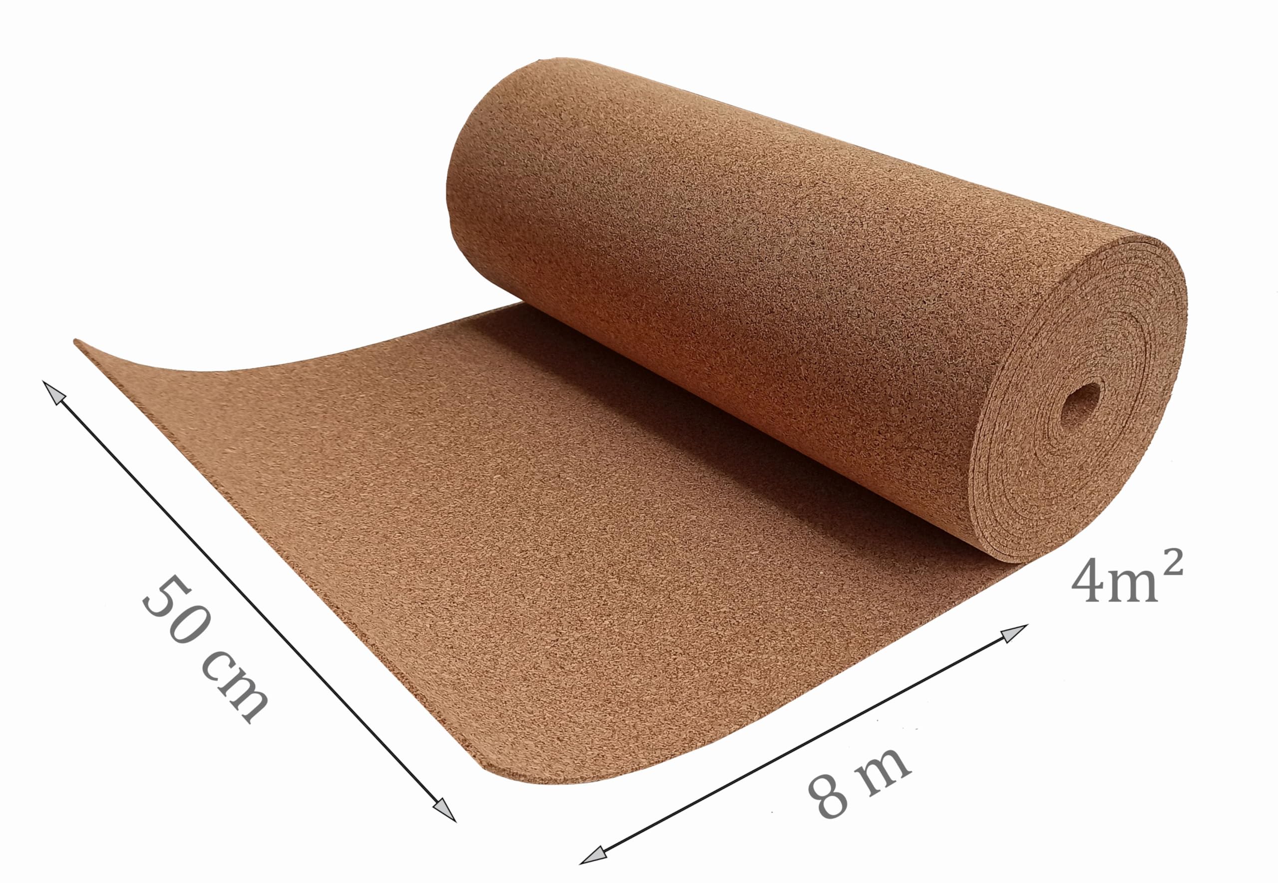 Korkplatte eine Rolle 50 cm Breit Meterware Größe 0,5 x 8 Meter Korkrolle Rolle 2mm 3mm 4mm (4mm)