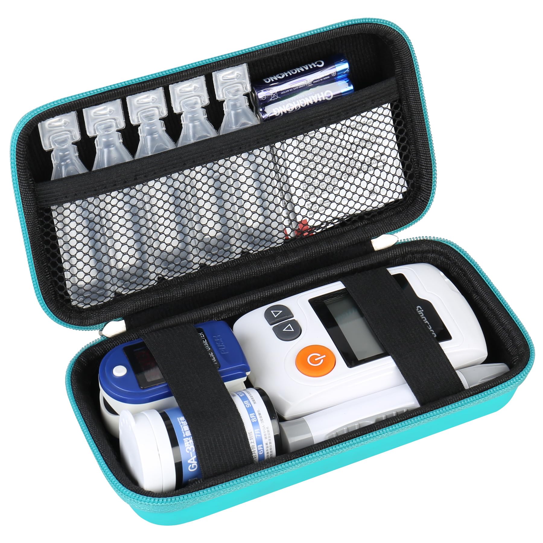 Diabetic Supplies Hard Case Diabetic Supply Organizer Bag Carrying Case for Diabetes Testing Kit Blood Glucose Monitor Kit with Blood Sugar Glucometer Test Strips Lancing Device Lancets, Green