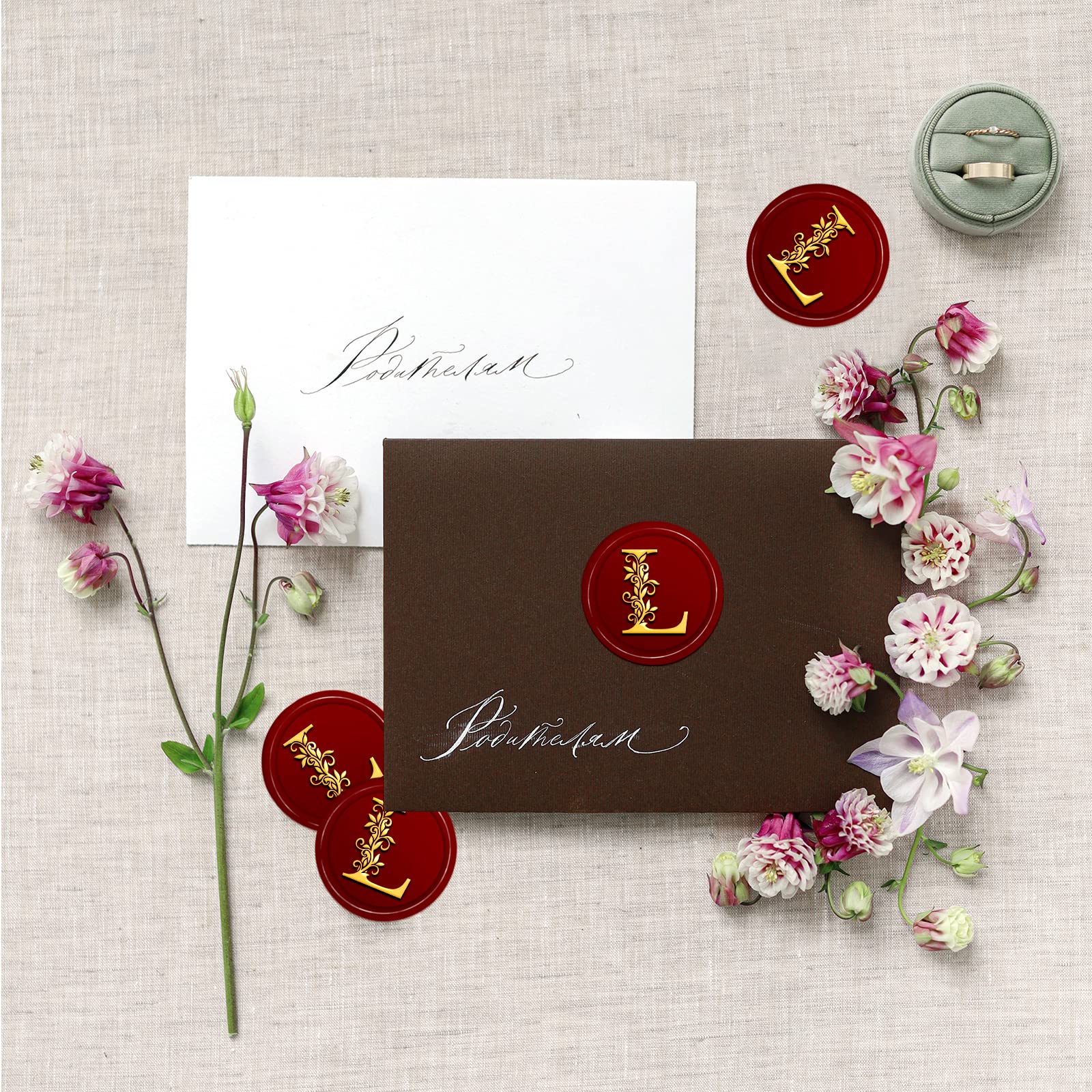 Cachet De Cire Vintage Initiale L Aile De Papillon – Tampon Sceau Laiton 30mm Amovible Avec Manche Bois Pour Invitations Mariage