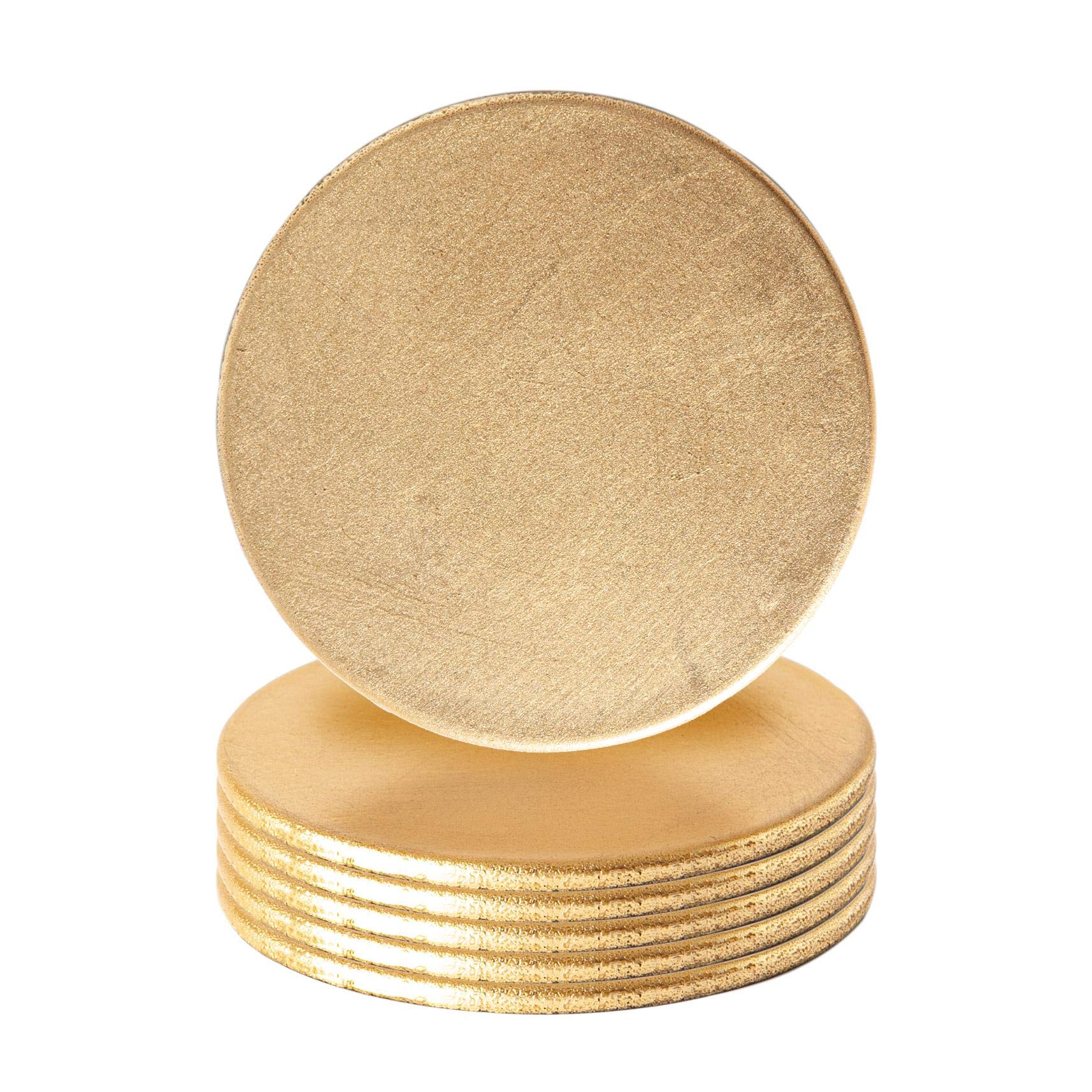 Argon Tableware Metallic Coasters - Gold - 10cm - Pack of 6