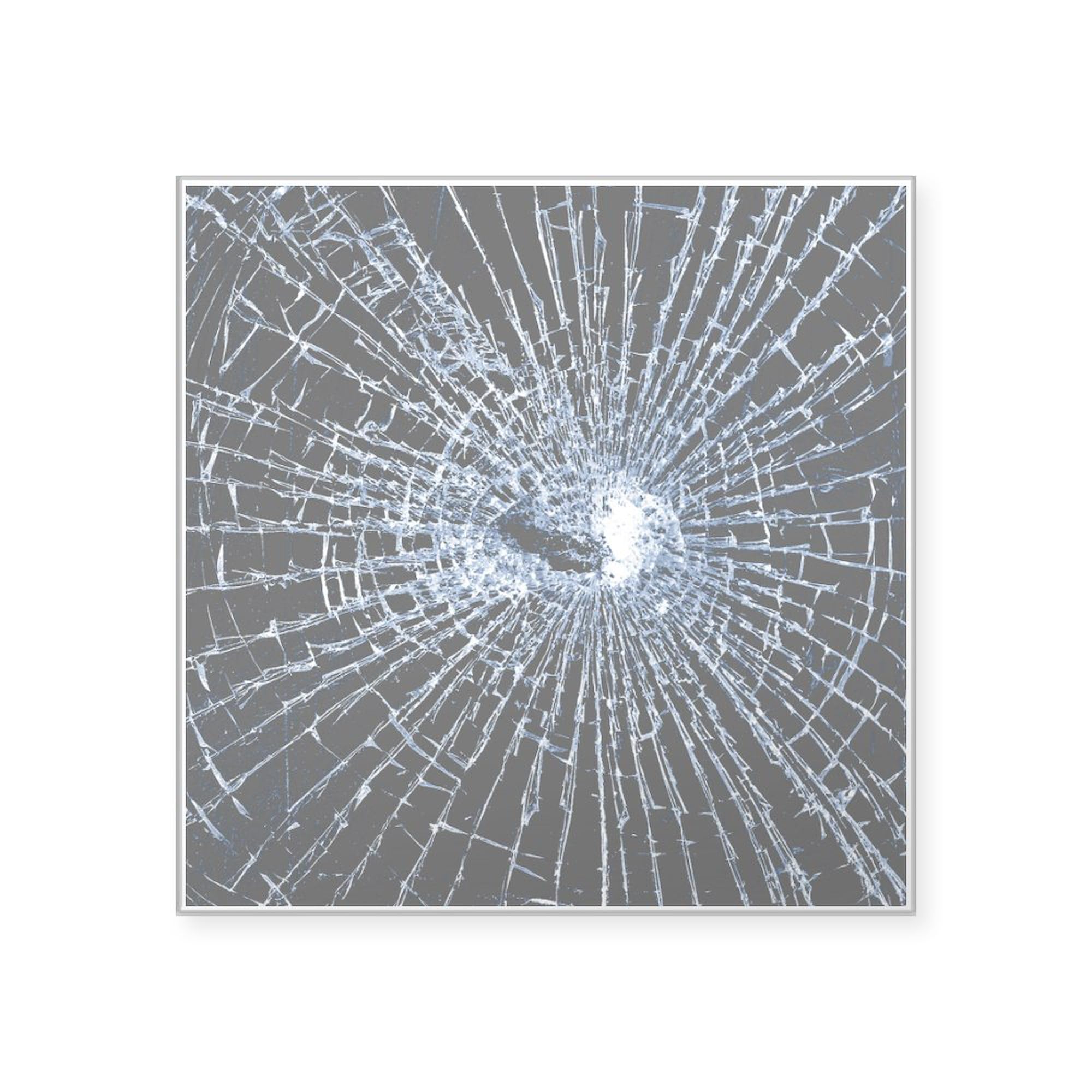 3D British Shorthair Police Cat Sticker - Cracked Glass Effect Vinyl Decal 11.8x11.8 Inches | Car Window Laptop Decal