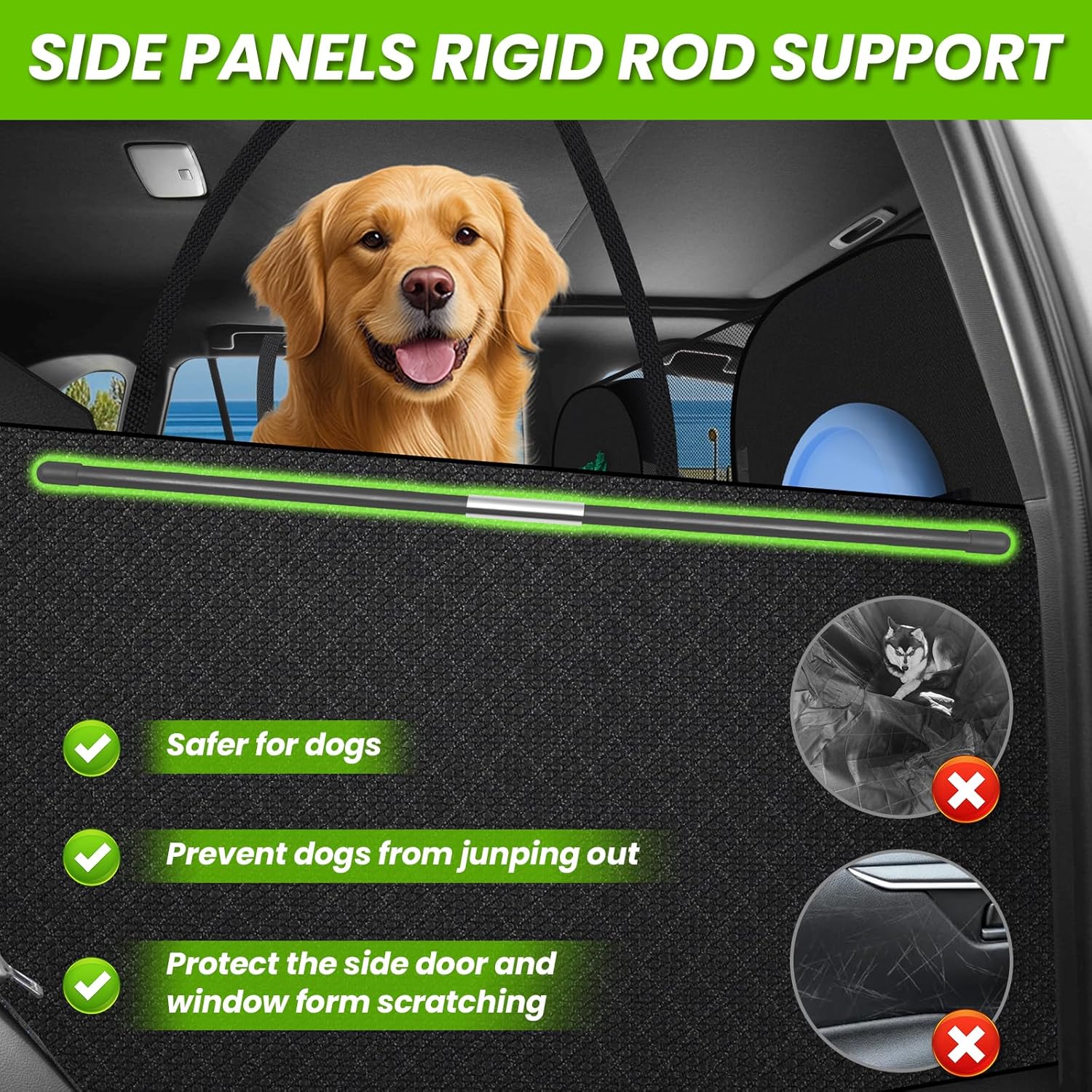 Shademax Dog Car Seat Cover for Back Seat, Backseat Dog Cover for Toyota RAV4 2013-2025 2026/Honda CRV 2017-2022 Accessories, Waterproof Oxford Pet Hammock for Car SUV Seat Protector with High Barrier