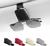 Vista 21 de SINGARO Soporte para lentes de sol para coche, hebilla magnética de cuero para visera de sol, clip para lentes de sol, clip para almacenamiento