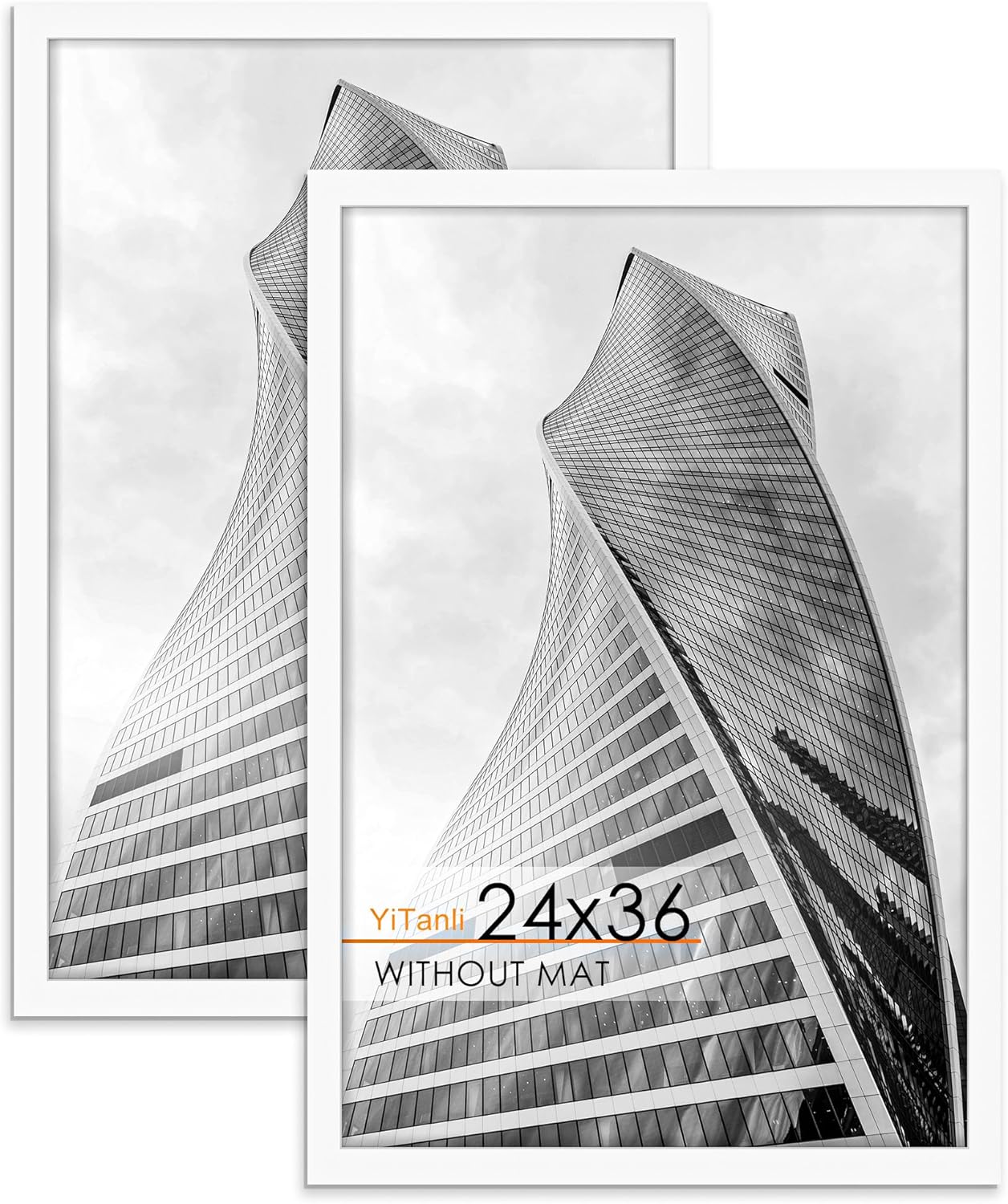 24x36 Poster Frame 2 Pack, White Poster Frame 24 x 36 inches for Pictures and Art Prints, 36x24 Picture Frame Horizontal or Vertical Wall Mounting