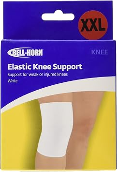 Bell-Horn Elastic Knee Support/Compression Sleeve, White, XX-Large