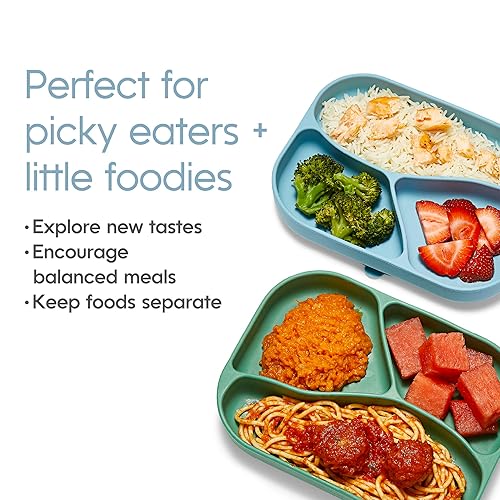 Miniatura 4 de NumNum Placas de succión de silicona para bebé, placa dividida 100% de grado alimenticio con pestaña de fácil liberación, sin BPA y apta para