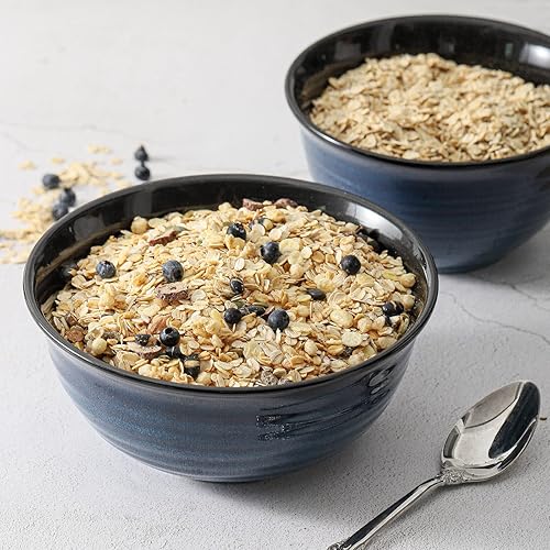 Miniatura 3 de Hasense Juego de tazones para mezclar, cuencos de cerámica para cocina, cuencos anidables para almacenamiento de ahorro de espacio, juego de