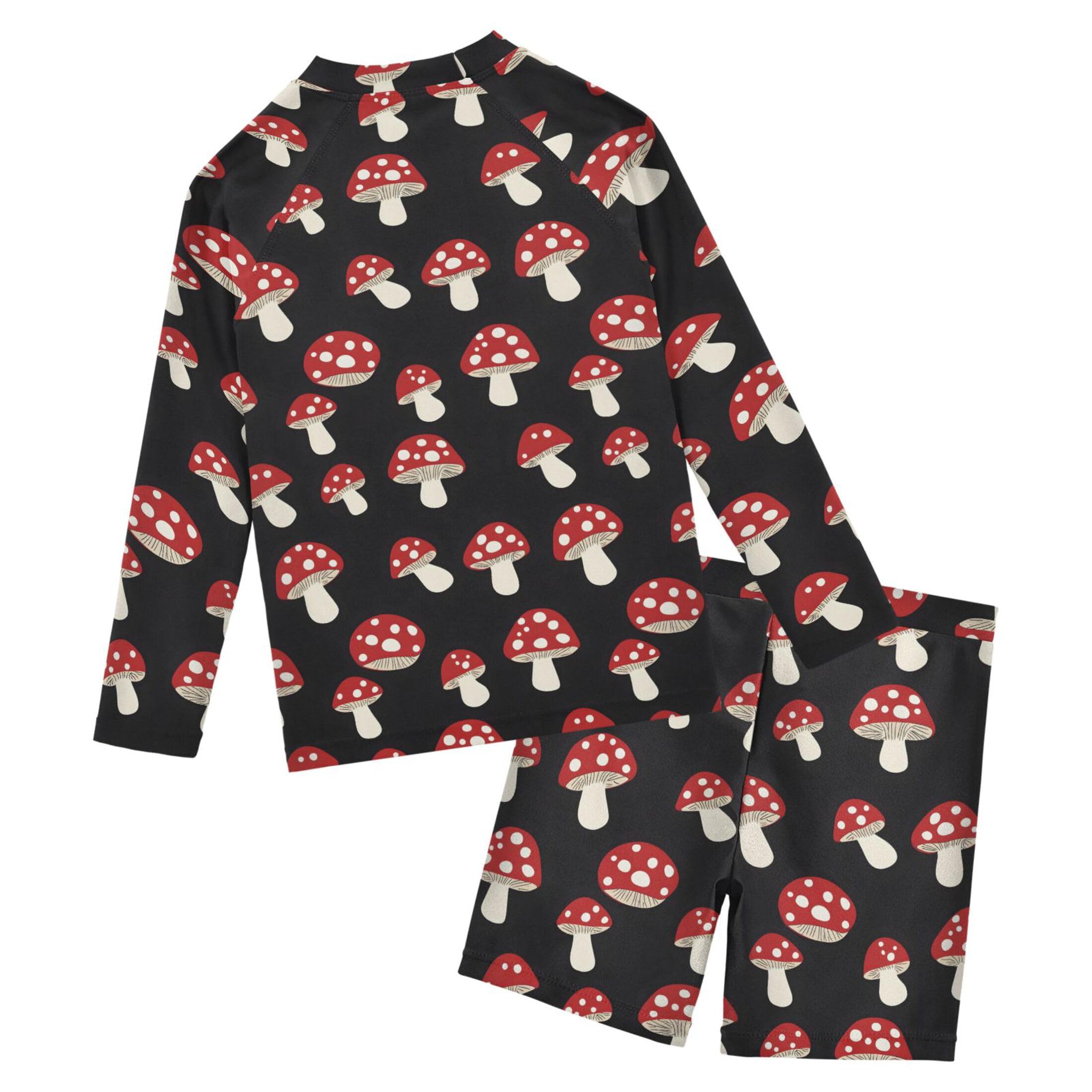 Red Mushroom Baby Boys' Toddler Long Sleeved Rashguard Swim Bathing Suit Set B0403666