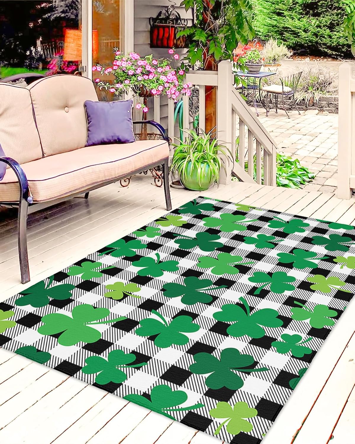 St. Patrick's Day Outdoor Rug for Patio/Deck/Porch, Non