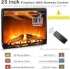 OKD 60" Mueble para TV estilo rústico con chimenea de 23", roble oscuro rústico | Apto para TVs de hasta 70", centro de entretenimiento de 33" de alto, estilo rústico, puerta de granero corrediza, sala, dormitorio 3