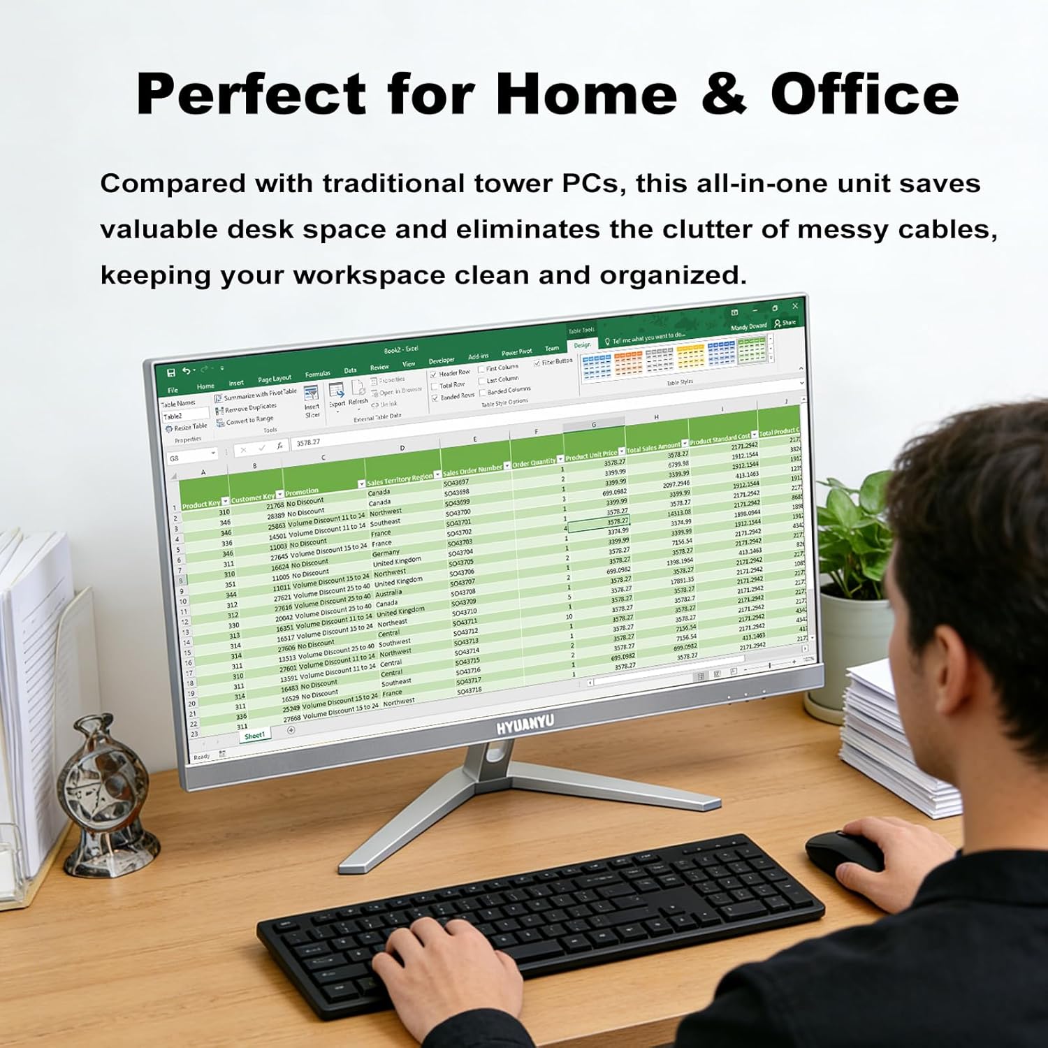 23.8-Inch Fhd All-in-One Desktop Compute,Core i5, 16GB DDR RAM,512GB PCIe SSD,1920x1080 FHD Display, WiFi, Bluetooth,Mouse and Keyboard Include,with 1-Year Warrant