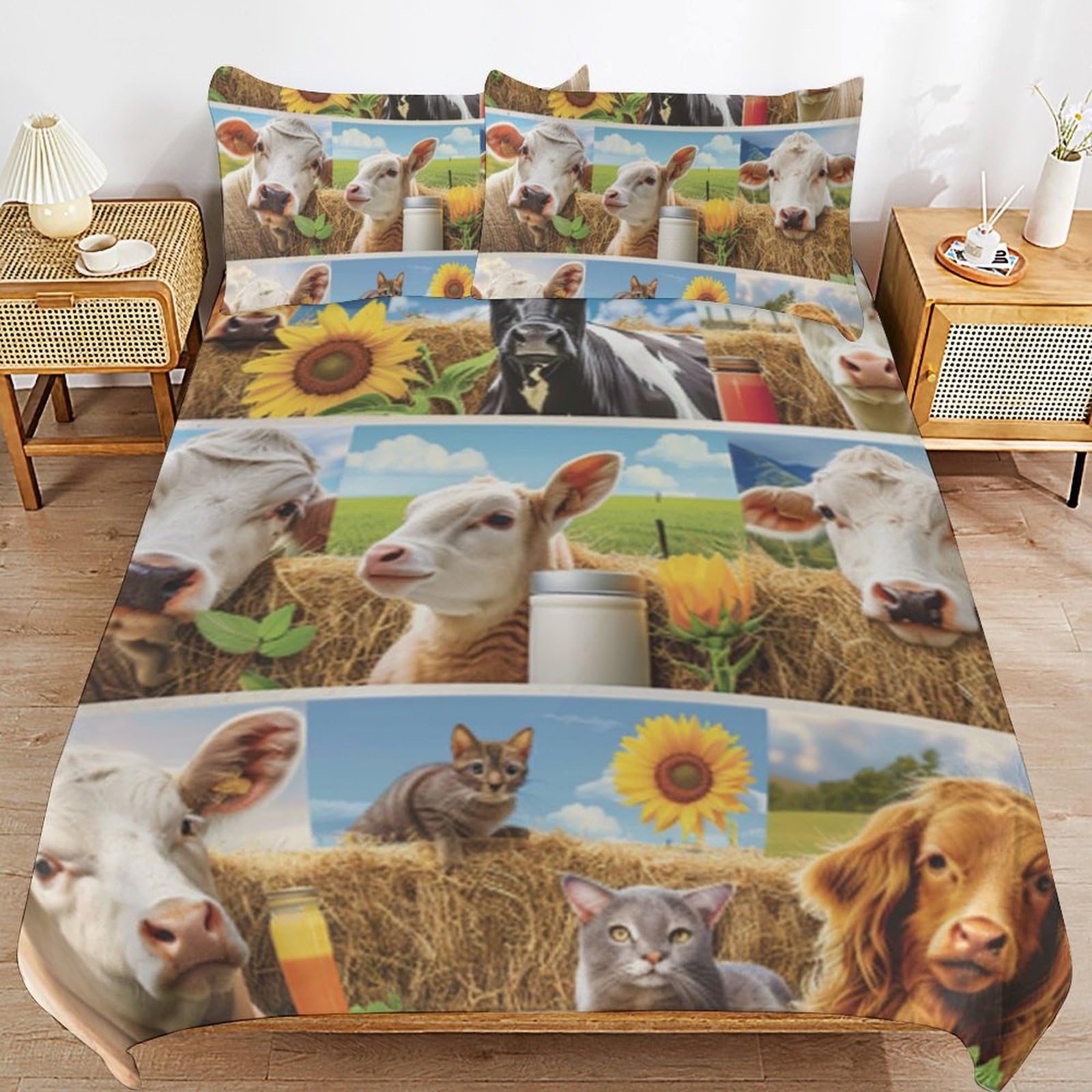 Juego de ropa de cama de granja transpirable que evita el sudor nocturno