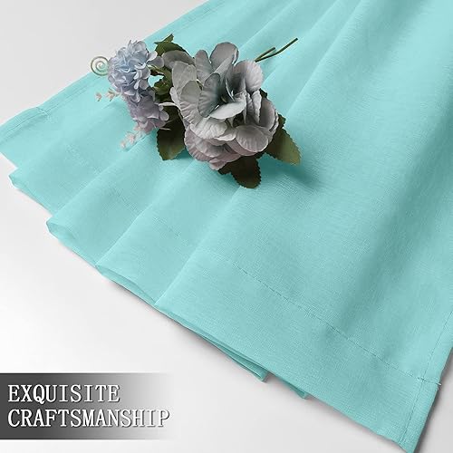 Miniatura 38 de Tollpiz Cortinas traslúcidas de lino con textura para sala de estar, cortinas traslúcidas filtrantes de luz con bolsillo para barra, cortinas