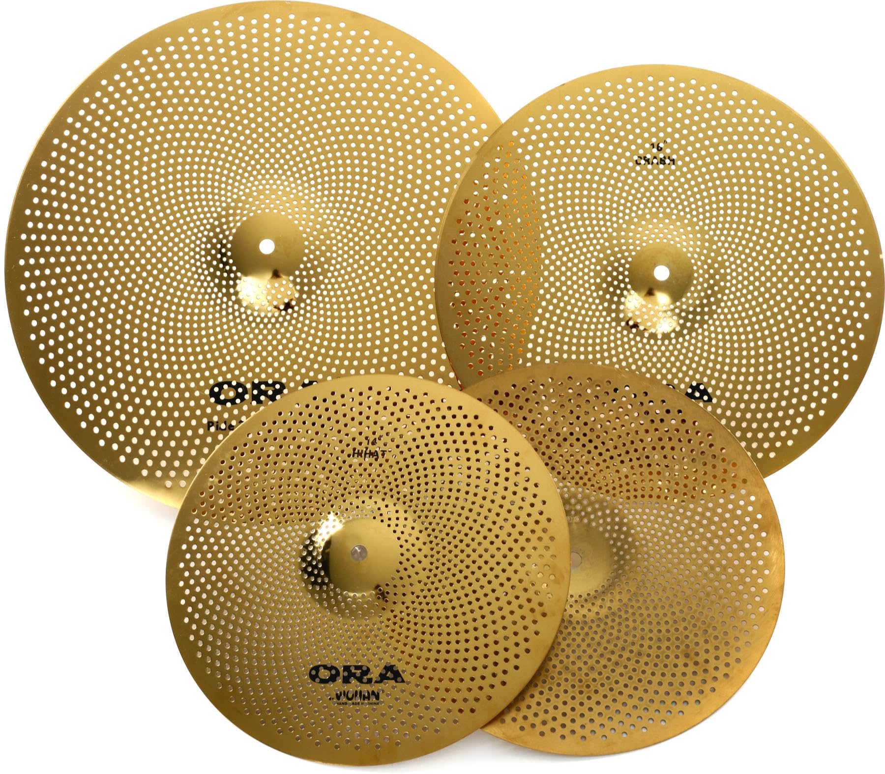 Wuhan ORA Series Outward Reach Audio Low Volume Becken-Set 14" Hi Hats, 16" Crash, 20" Ride