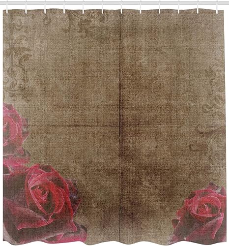 Miniatura 2 de Ambesonne Decor Collection, juego de cortina con ganchos para regadera