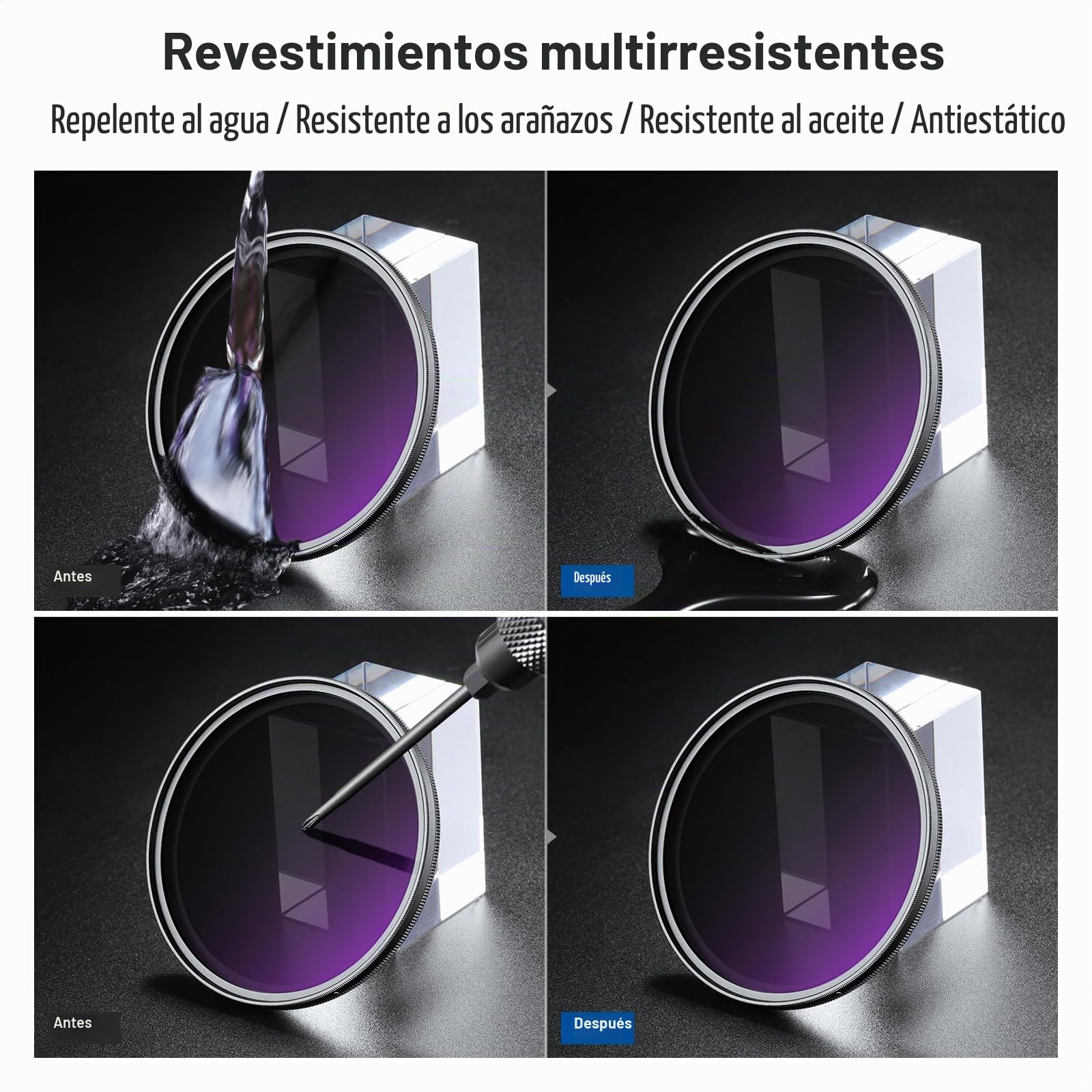 NEEWER 67mm Filtro ND Variable ND2-400 (1-9 Paradas) con Tapa de Lente, Cordón, Paño de Limpieza, Ajuste Preciso de Densidad Neutra, Vidrio Optico Multicapa Resistente a Huellas Dactilares y Rayones