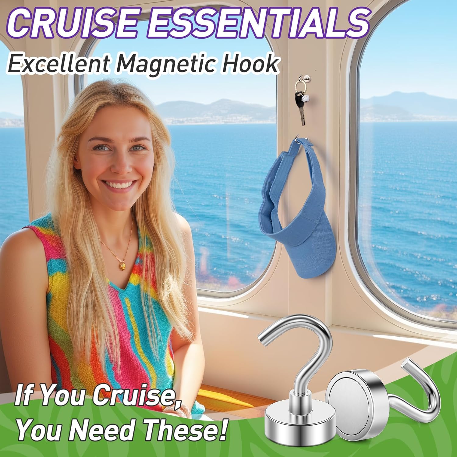 100 Pack Magnetic Hooks for 2026 Cruise Cabins Beach Vacation 30lbs+ Heavy Duty Magnet with Hook Metal Magnetic Hooks for Kitchen Fridge Grills Hanging Magnet Hooks for Classroom Locker Whiteboard