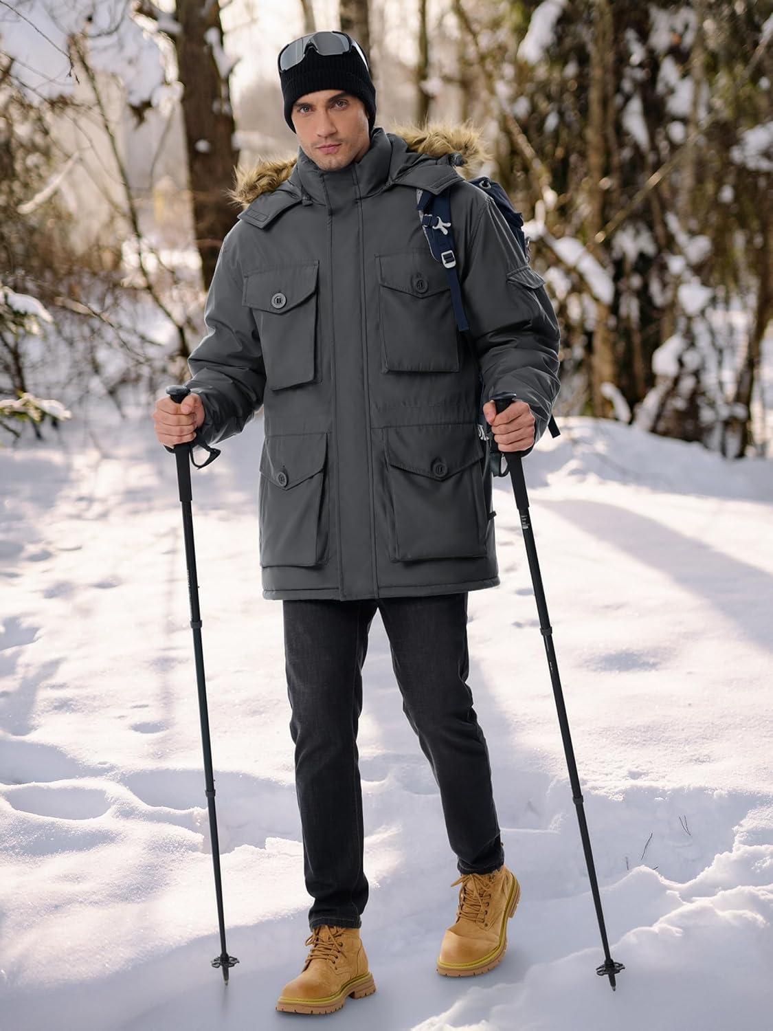 Men's Winter Coats Waterproof Winter Jackets Warm Insulated Thicken Long Down Jacket with Hood - Image 2