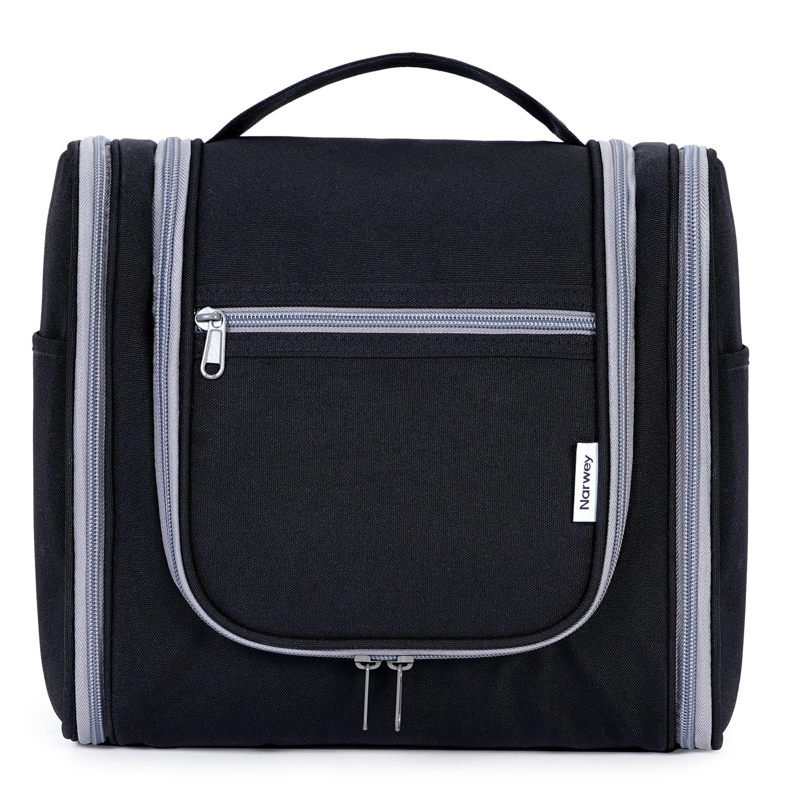Narwey Neceser Mujer Bolsa de Aseo Colgante, Organizador de Maquillaje Neceser Viaje para Hombre y Mujer Accesorios de Viaje (Negro(Grande))