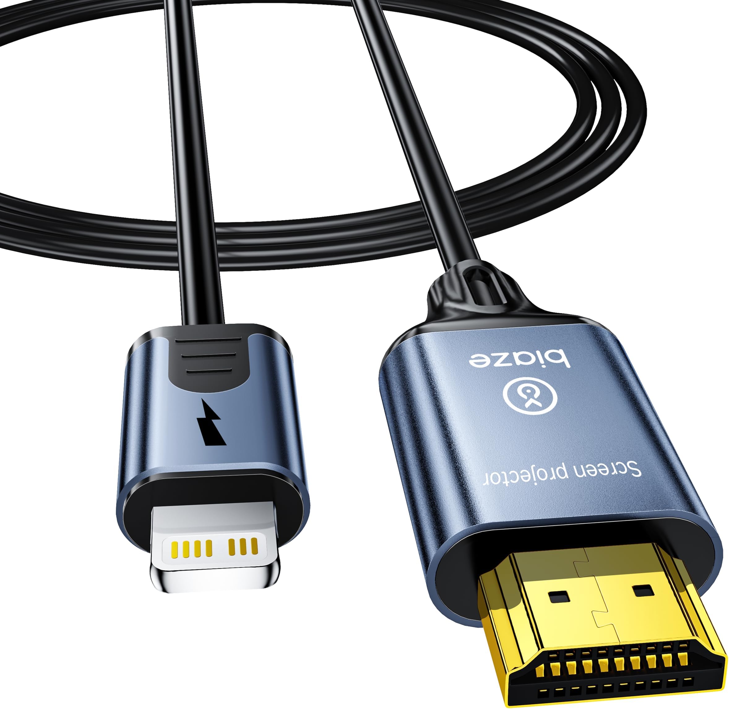 Lightning to HDMI Cable [6ft] 1080P HD Screen Mirroring Adapter with Charging Port - PVC Coated - Compatible with iPhone 14/13/12 Series, iPad Pro/Air/Mini, TV/Monitor (Lightning to HDMI)