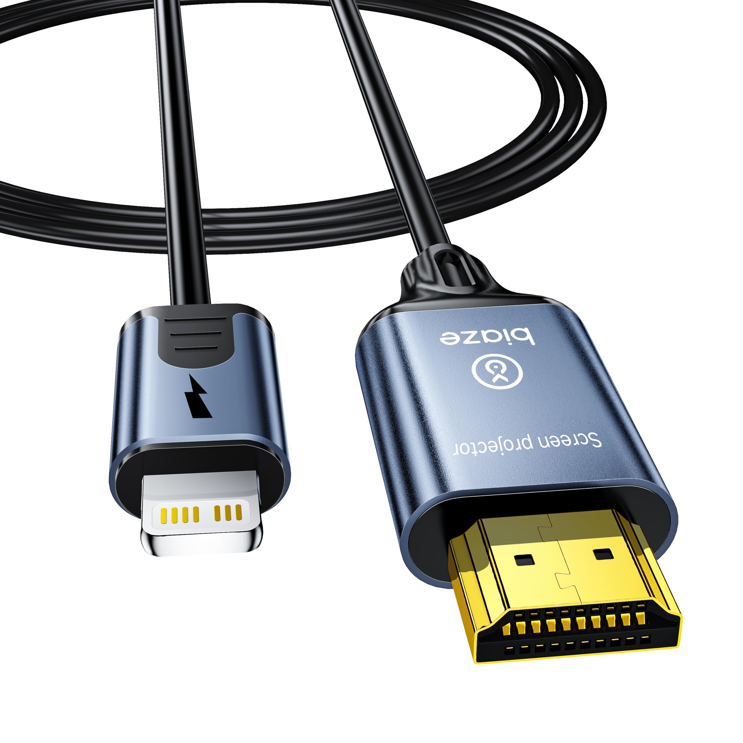 Lightning to HDMI Cable [6ft] 1080P HD Screen Mirroring Adapter with Charging Port - PVC Coated - Compatible with iPhone 14/13/12 Series, iPad Pro/Air/Mini, TV/Monitor (Lightning to HDMI)