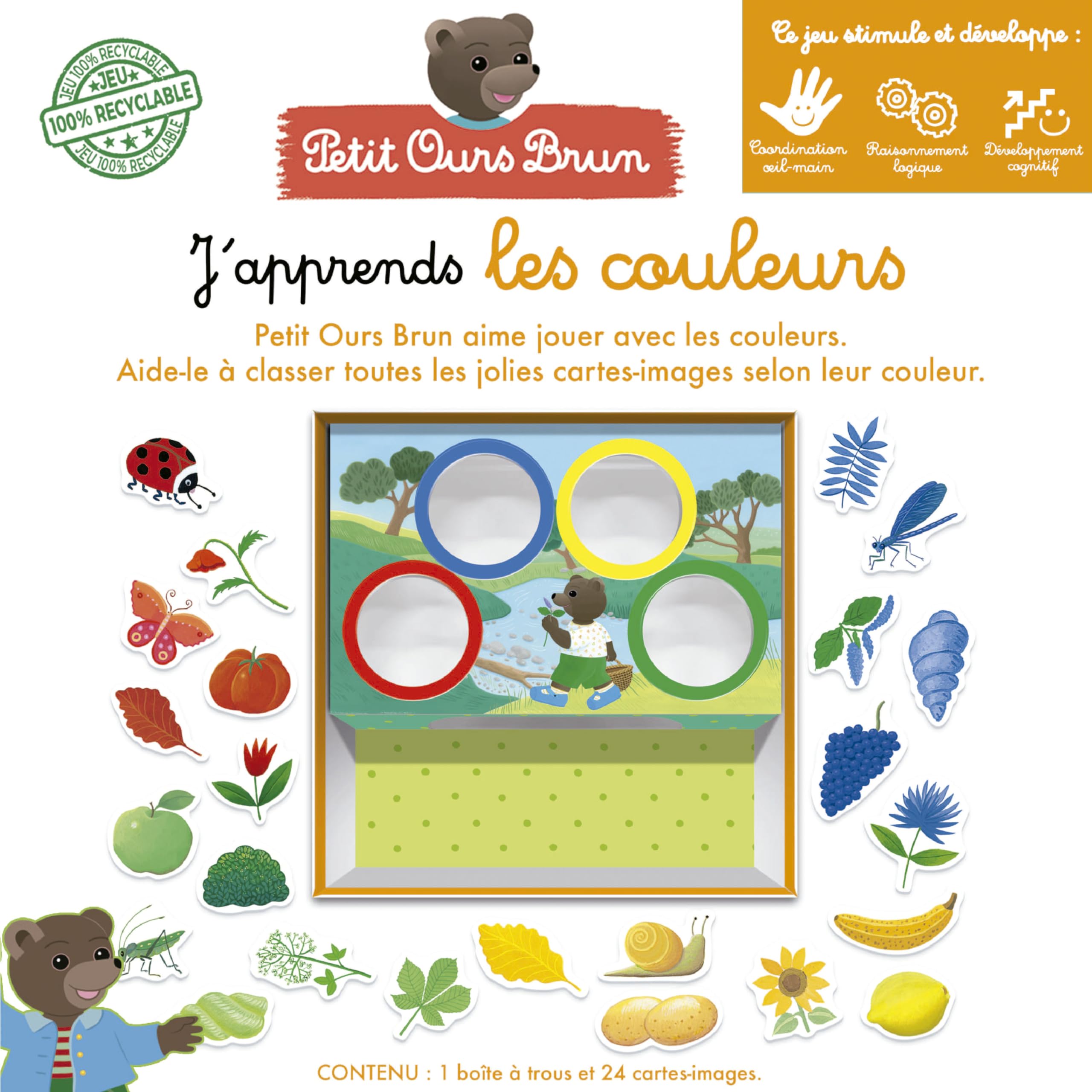 Educa Gioco Colori Con Piccolo Orso Bruno: Associa E Classifica, 24 Carte, Dai 24 Mesi