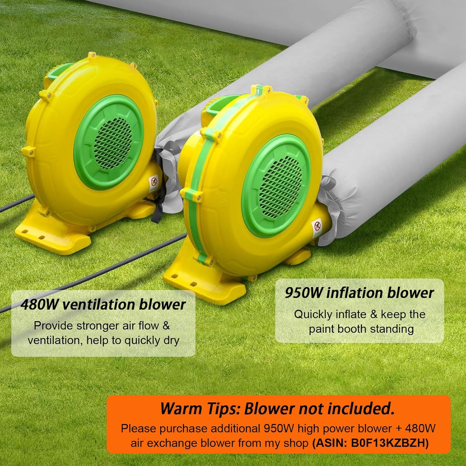 Inflatable Paint Booth, 26X14.5X9.7Ft Inflatable Spray Booth Tent, Car Paint Tent Air Filter System for Car Parking Workstation Motorcycle Garage - Blowers Excluded