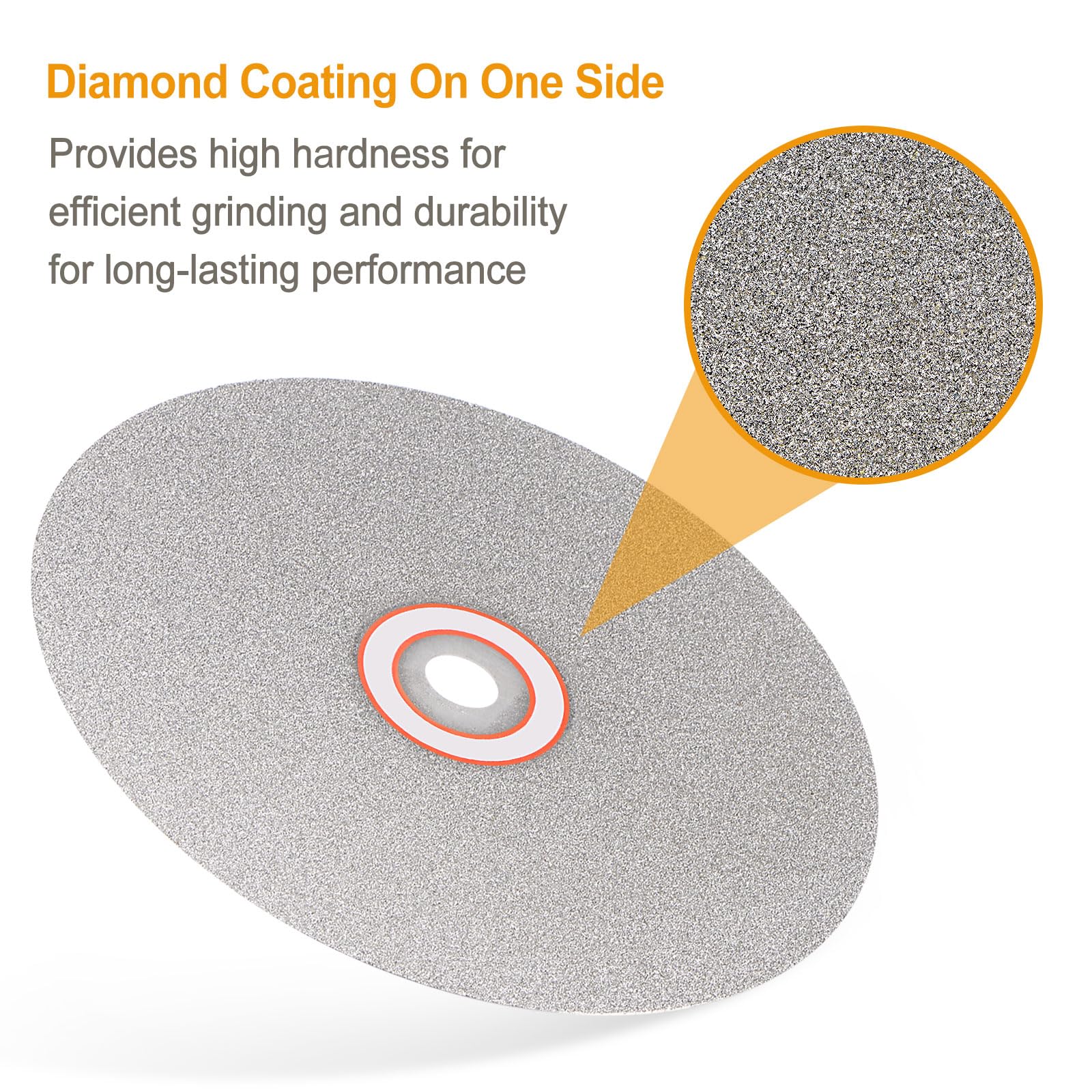 HARFINGTON 8 Inch Diamond Flat Lap Disc - 800 Grit Abrasive Grinding Wheel For Ceramics, Glass, Stones & Gemstones