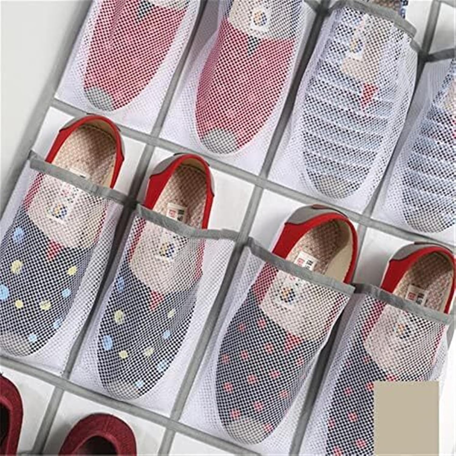 Shoe Rack Household Storage Hanging Bag 24 Grid Non-Woven Fabric Multi-Layer Hanging Storage Bag Bedroom Door (Color : Schwarz)