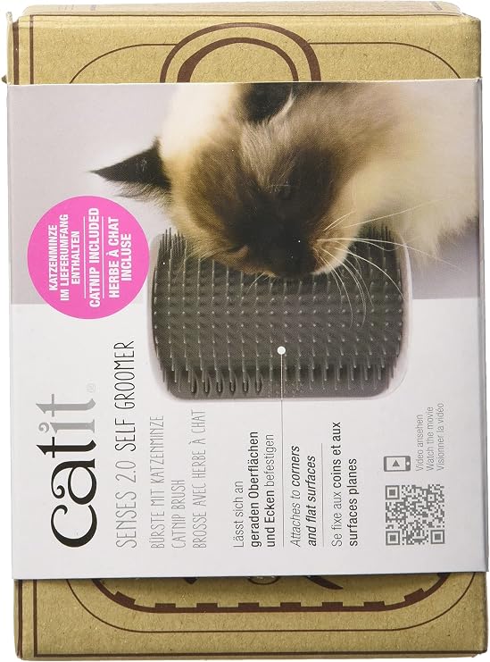 Catit 2.0 Personal Care Set, massage corner for cats, gray, 1 piece (single pack)