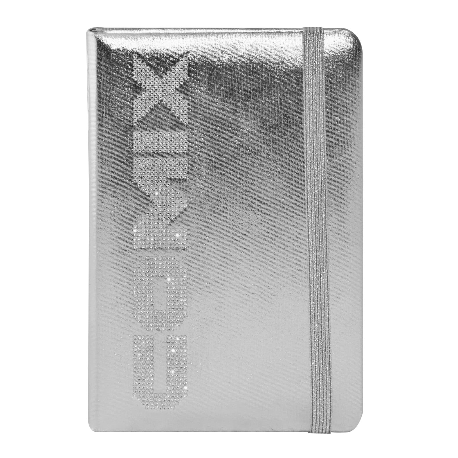 COMIX Luxury, Medium - Weekly Planner 2026 12 Months, with Inner Pocket, Elastic Closure, Double Bookmark, 192 Pages, Format 10.7 x 15.9h cm - Silver