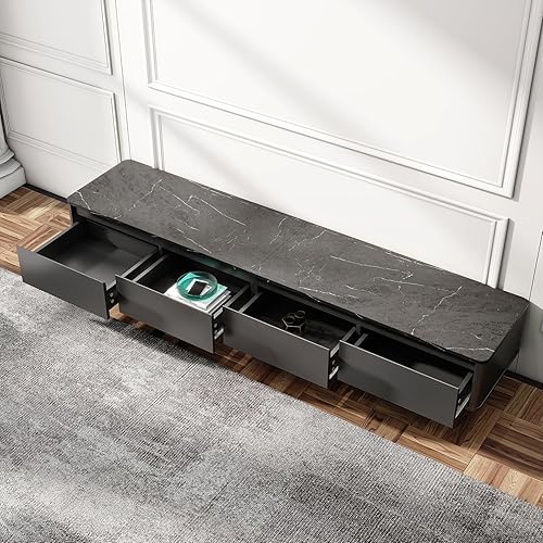 Miniatura 4 de Moderno soporte de TV para televisores de hasta 70 pulgadas, 70 pulgadas, centro de entretenimiento con 4 cajones, mesa consola multimedia de madera