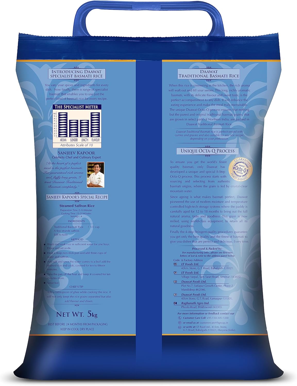 Daawat Basmati Long Grain White 5Kg Product of India