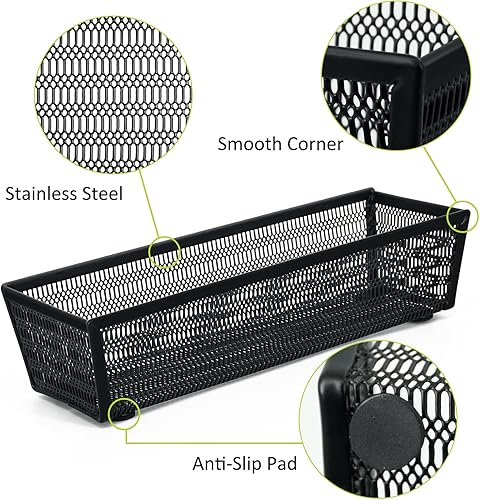 Miniatura 5 de Neudeco Juego de 5 organizadores de cajones, bandeja organizadora de cubiertos de 4 compartimentos + 4 bandejas de utensilios, organizador de