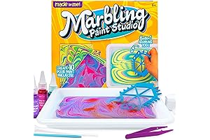 DIY Pour Painting Kit for Kids: Explore Marbling Art with 25-Piece Hydro Dipping Studio