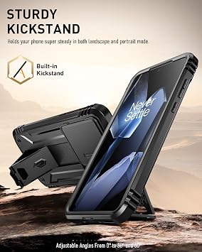 Poetic Revolution Case for OnePlus 13 5G, [Slide Camera Cover],Built-in Screen Protector [Work with Fingerprint ID], [2 Front Frame] Full Body Rugged Shockproof Protective Case with Kickstand, Black