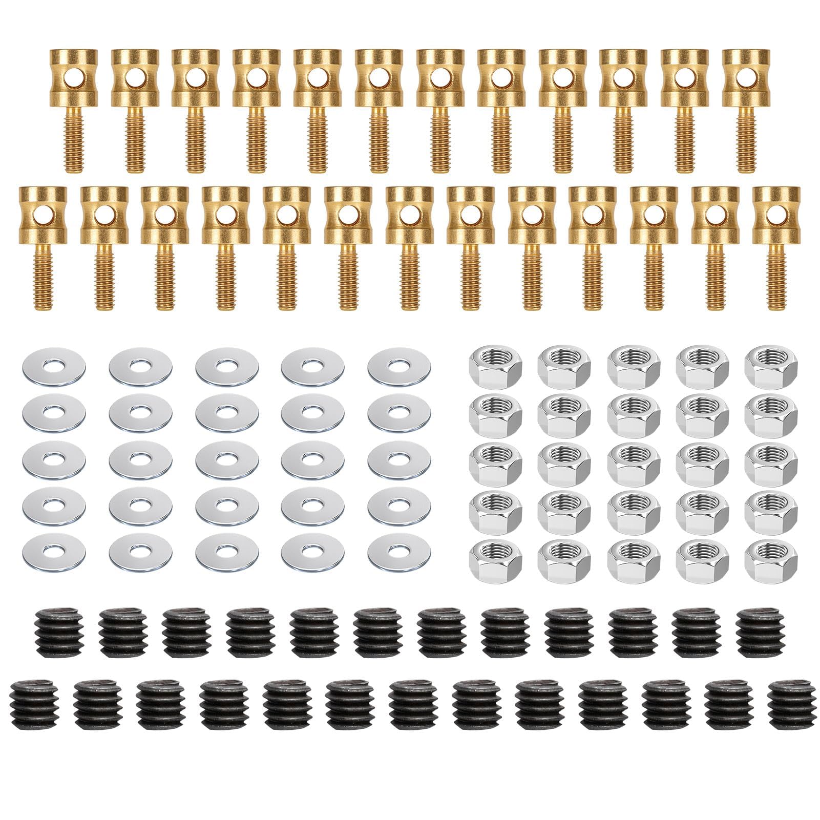 HERCHR RC Airplane Pushrod Connector Linkage Stopper Set, 25Pcs Pushrod Linkage Stopper with 25 Screw 25 Nut 25 Gasket RC Push Rod Connector for Model Boat Airplane Helicopter (2mm) — image 1