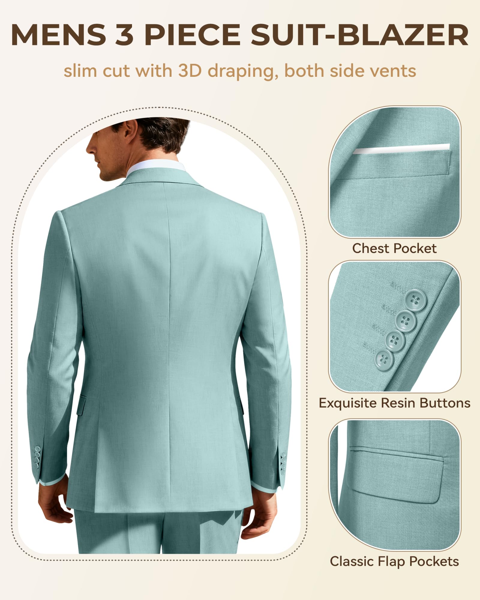 Holivyer Set di Pantaloni Eleganti da Lavoro Uomo