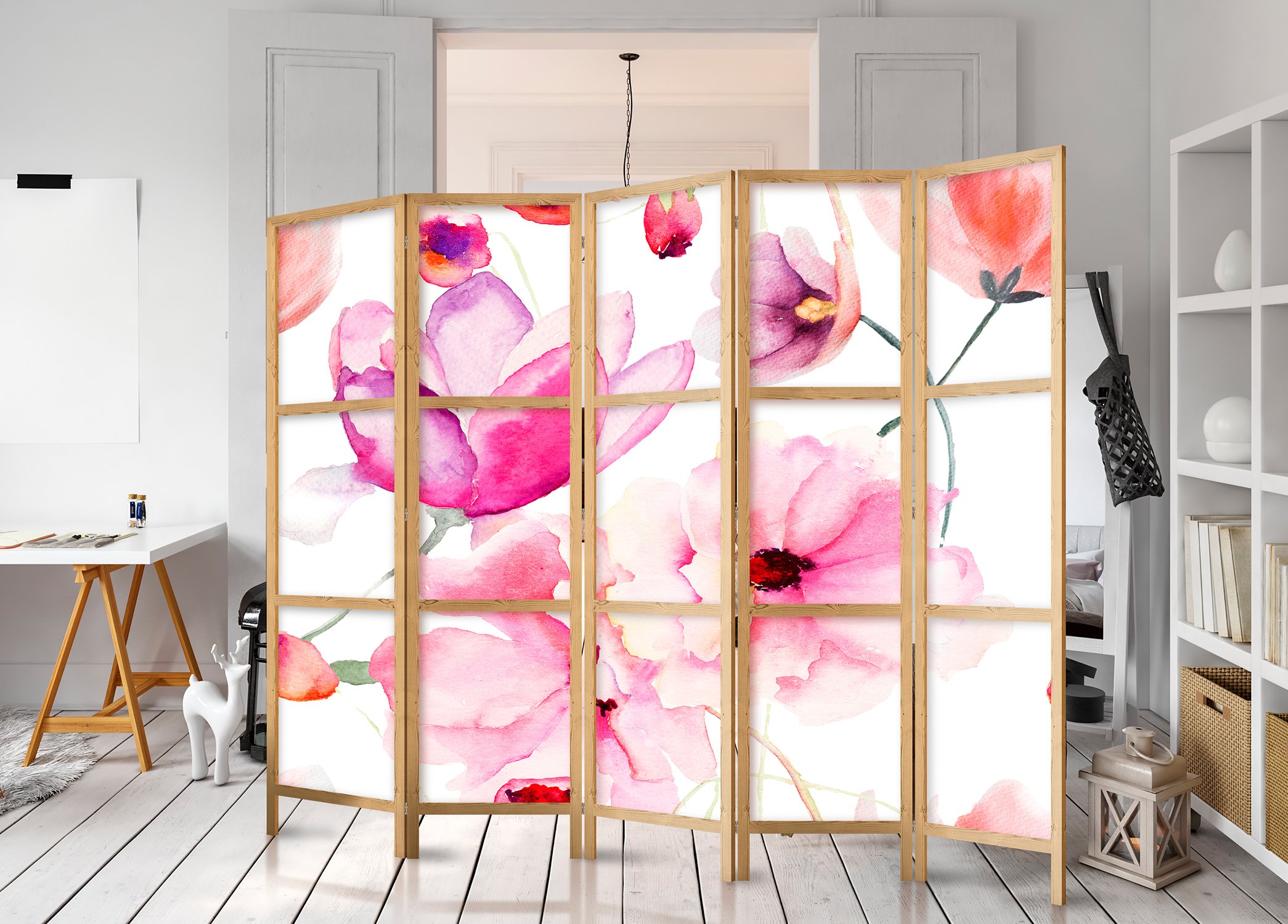 Amazon.com - artgeist Japanese Room Divider XXL Flowers 90 x 67 in