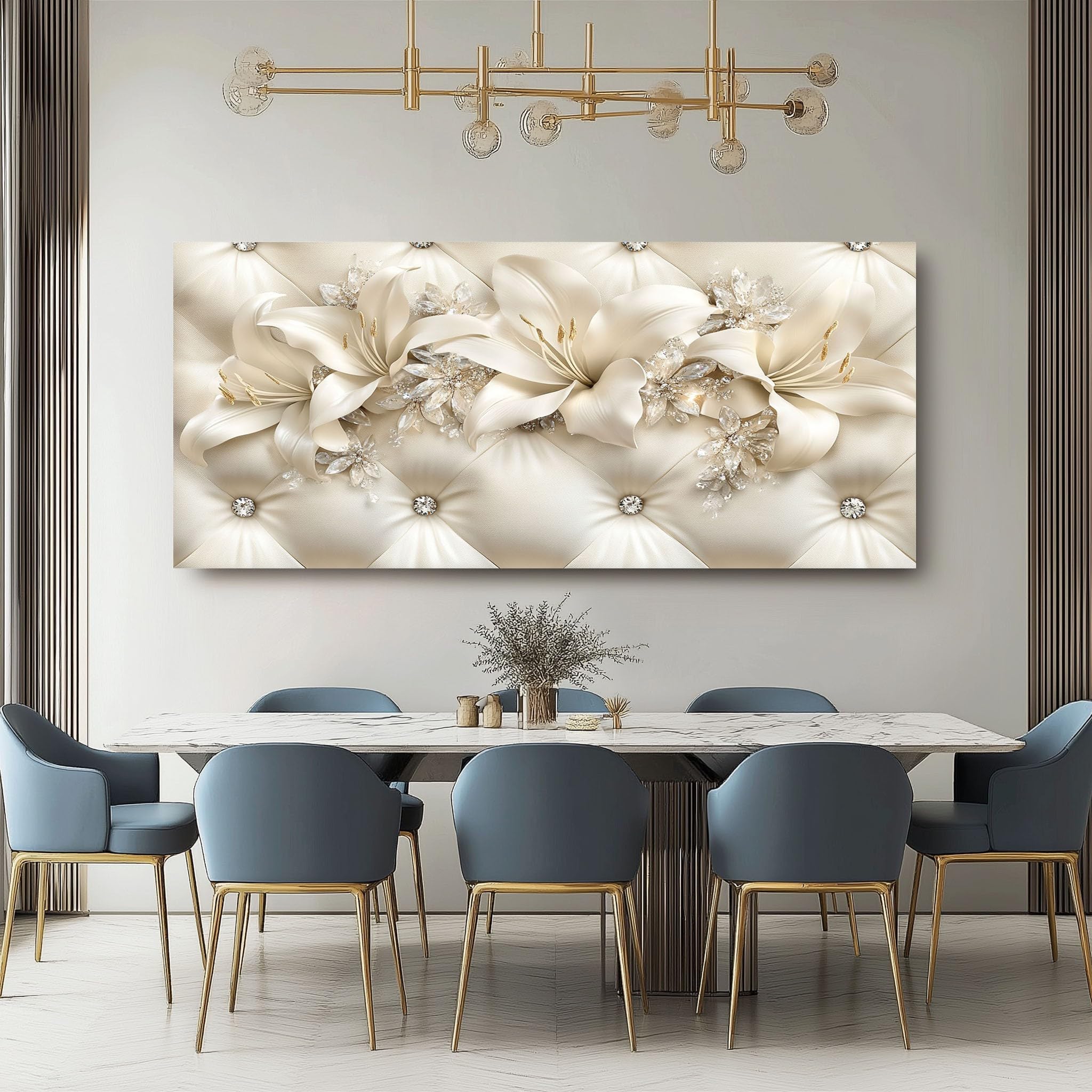 SKOEUI Quadro su Tela Fiore 3D 1 Pezzo Quadro Moderno 80x160 Senza Cornice