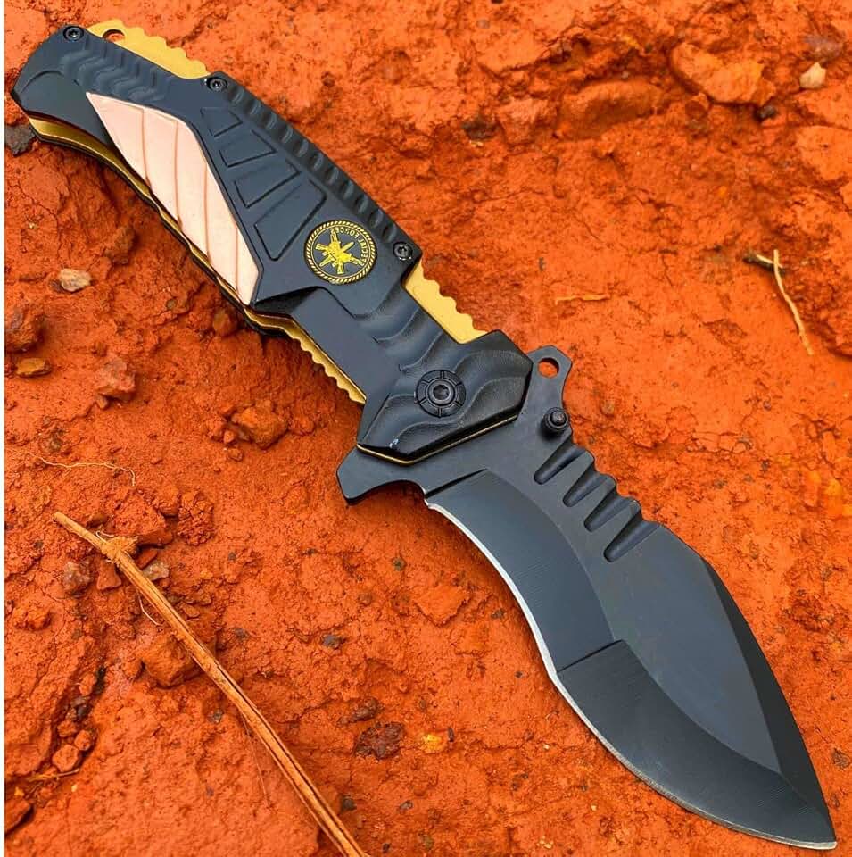 Canivete Semi Automático Special Forces EUA Afiado Resistente Aço Inox